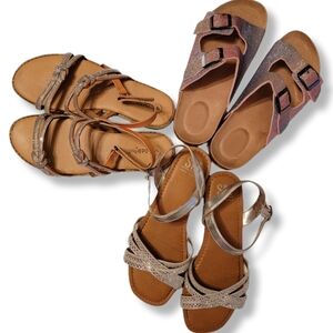 Girls Sandals Lot 3 Pair Size 4